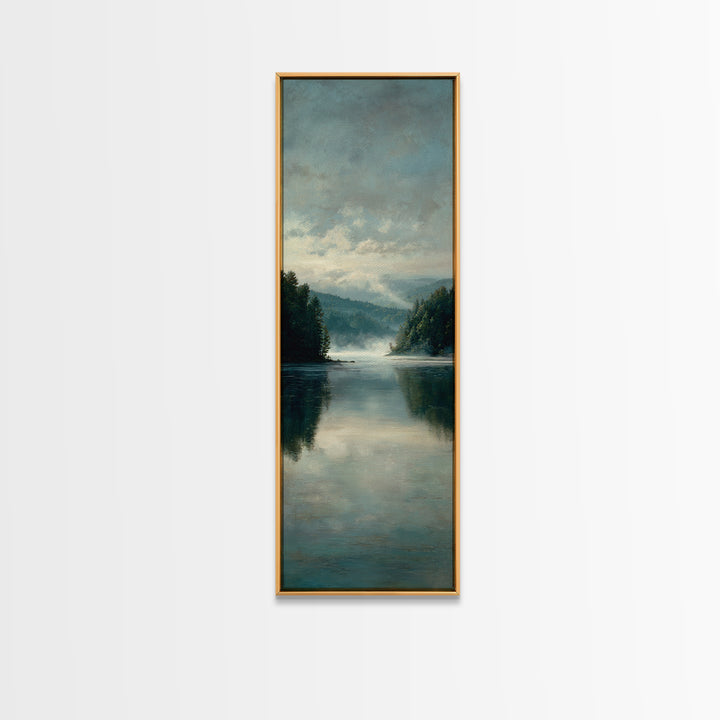 Quiet Lake Landscape at Early Morning Canvas Print, Guest Bedroom Art, Downloadable Prints, Bedroom Decor, Fine Art, Guest, GBA-1x3-38