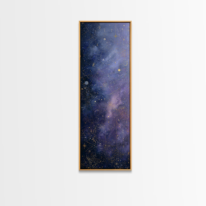Minimal Moon and Stars Composition Framed Canvas Print, Guest Bedroom Art, Fine Art Print, Bedroom Decor, Fine Art, Guest, GBA-1x3-4