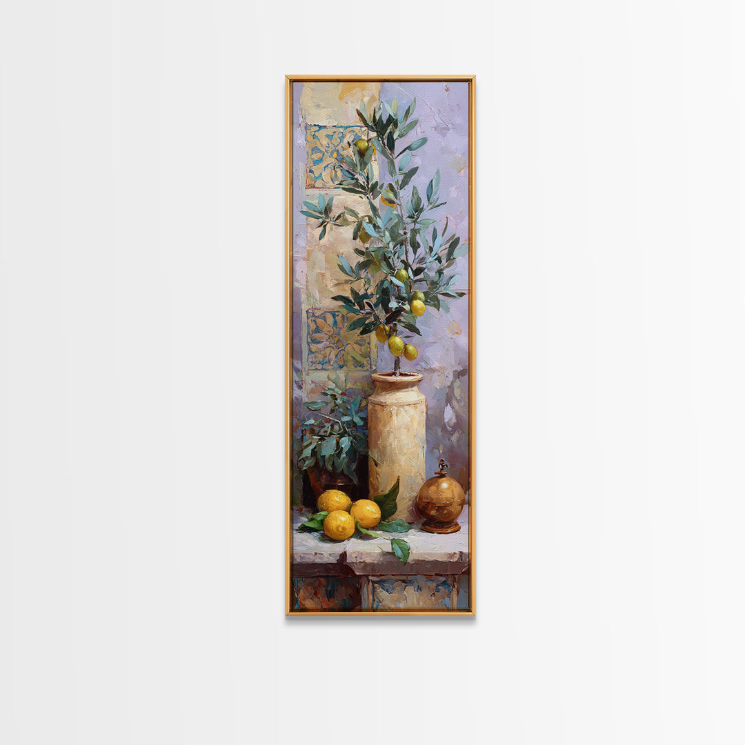 Olive Branch Still Life Canvas Print, Guest Bedroom Art, Trendy Wall Art, Bedroom Decor, Watercolor Art, Guest, GBA-1x3-5