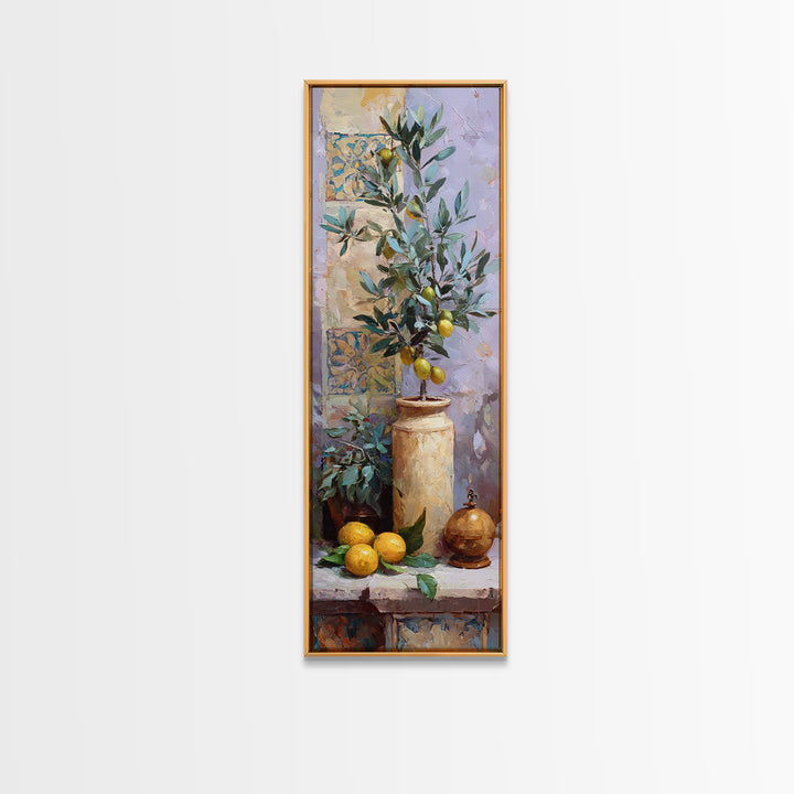 Olive Branch Still Life Canvas Print, Guest Bedroom Art, Trendy Wall Art, Bedroom Decor, Watercolor Art, Guest, GBA-1x3-5