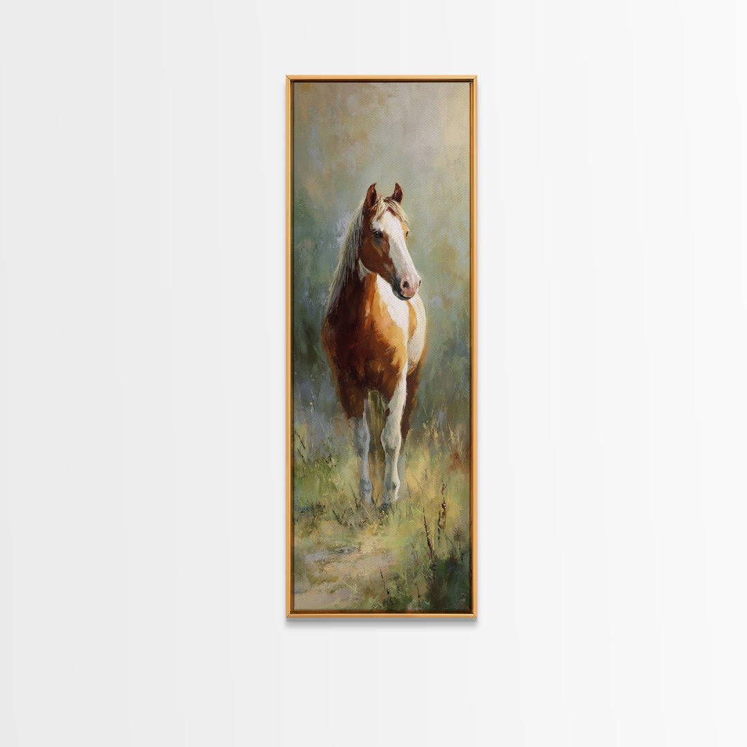 Quiet Horse Pasture at Sunset Canvas Print, Guest Bedroom Art, Fine Art Print, Bedroom Decor, Abstract Art, Guest, Poster, GBA-1x3-57