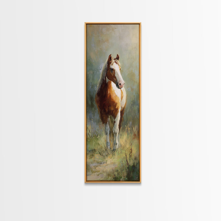Quiet Horse Pasture at Sunset Canvas Print, Guest Bedroom Art, Fine Art Print, Bedroom Decor, Abstract Art, Guest, Poster, GBA-1x3-57