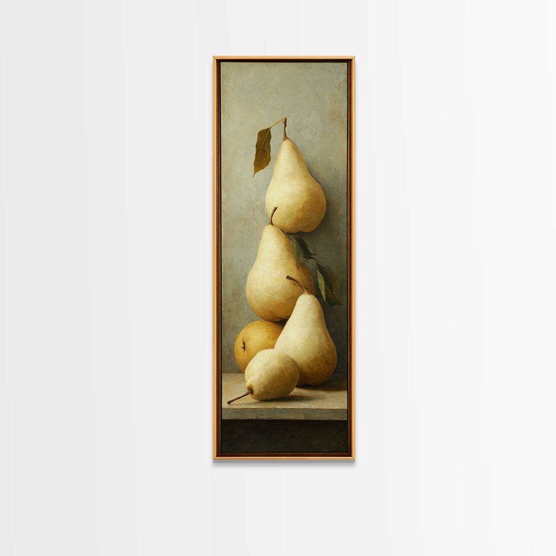 Classic Pear Still Life for Cozy Hospitality Framed Canvas Print, Guest Bedroom Art, Printable Art, Bedroom Decor, Guest, GBA-1x3-80
