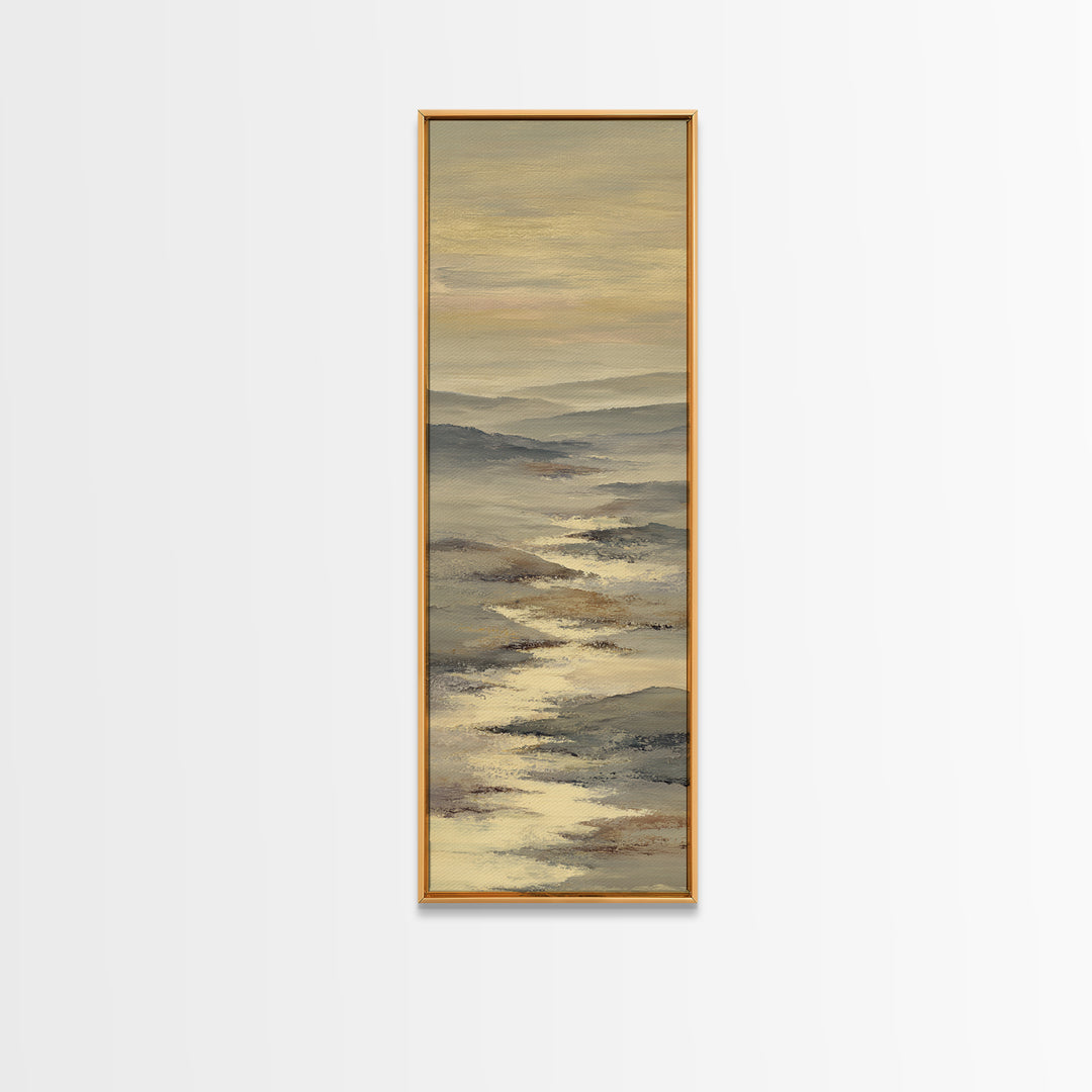 Gentle Rain over Distant Hills Framed Canvas Print, Guest Bedroom Art, Wall Art Prints, Bedroom Decor, Fine Art, Guest, GBA-1x3-84