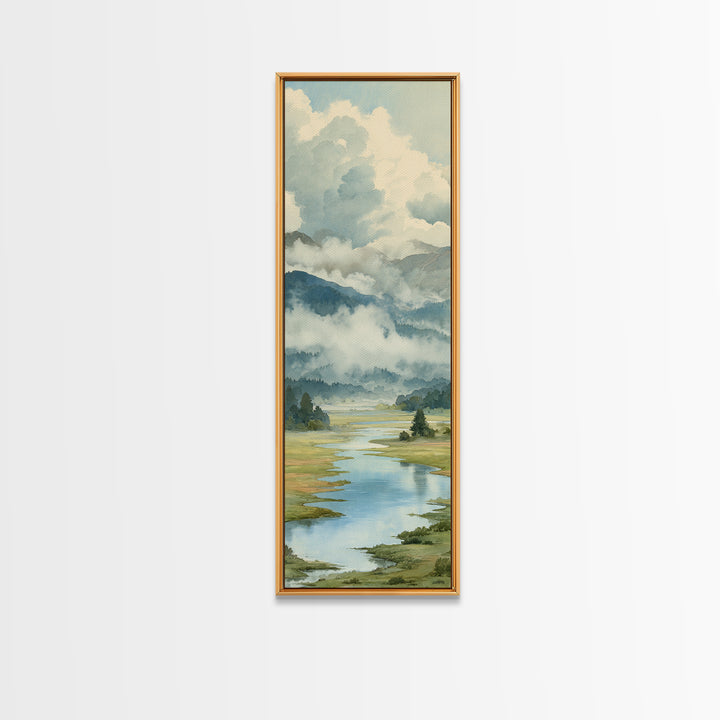 Quiet Lake Landscape at Early Morning Canvas Print, Guest Bedroom Art, Luxury Decor, Bedroom Decor, Fine Art, Guest, Home, GBA-1x3-86