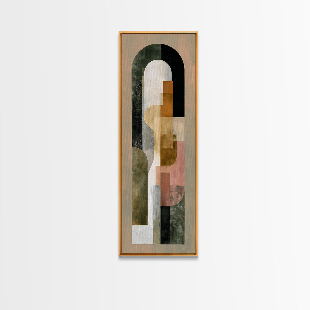 Warm Abstract Arches Framed Canvas Print, Guest Bedroom Art, Funky Wall Art, Bedroom Decor, Abstract Art, Guest, GBA-1x3-87