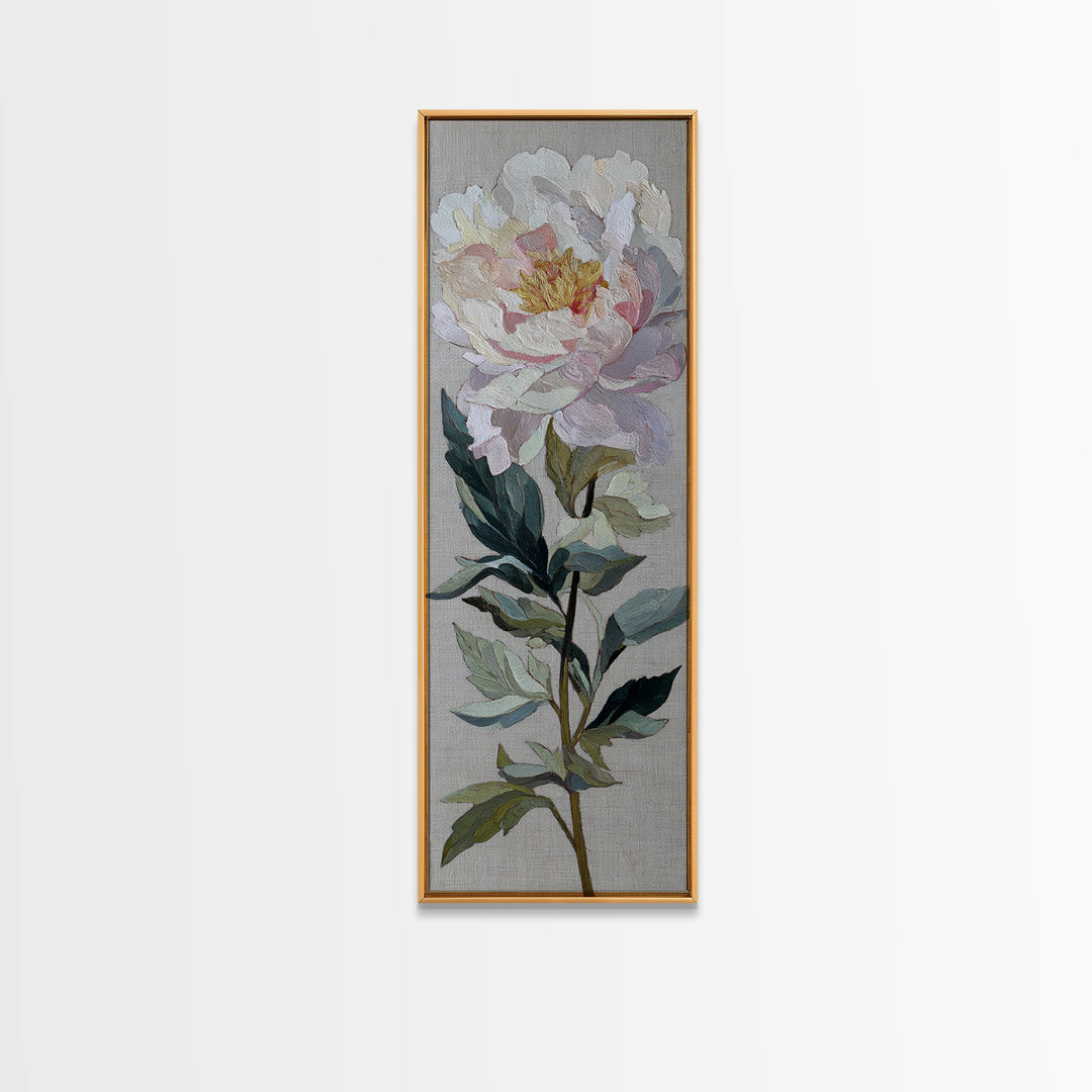Neutral Peony Painting Canvas Print, Guest Bedroom Art, Minimalist Decor, Bedroom Decor, Abstract Art, Guest, Digital Print, GBA-1x3-93