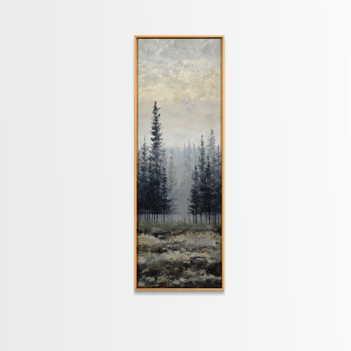 Monochrome Forest Silhouette Canvas Print, Guest Bedroom Art, Farmhouse Wall Art, Bedroom Decor, Fine Art, Guest, GBA-1x3-97