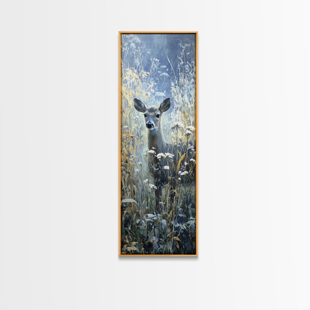 Sunlit Meadow with Delicate Flowers Canvas Print, Guest Bedroom Art, Trendy Wall Art, Bedroom Decor, Watercolor Art, Guest, GBA-1x3-99