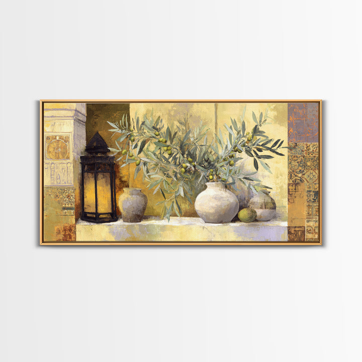 Olive Branch Still Life Canvas Print, Guest Bedroom Art, Digital Prints, Bedroom Decor, Fine Art, Guest, Pink Wall Art, GBA-2x1-61