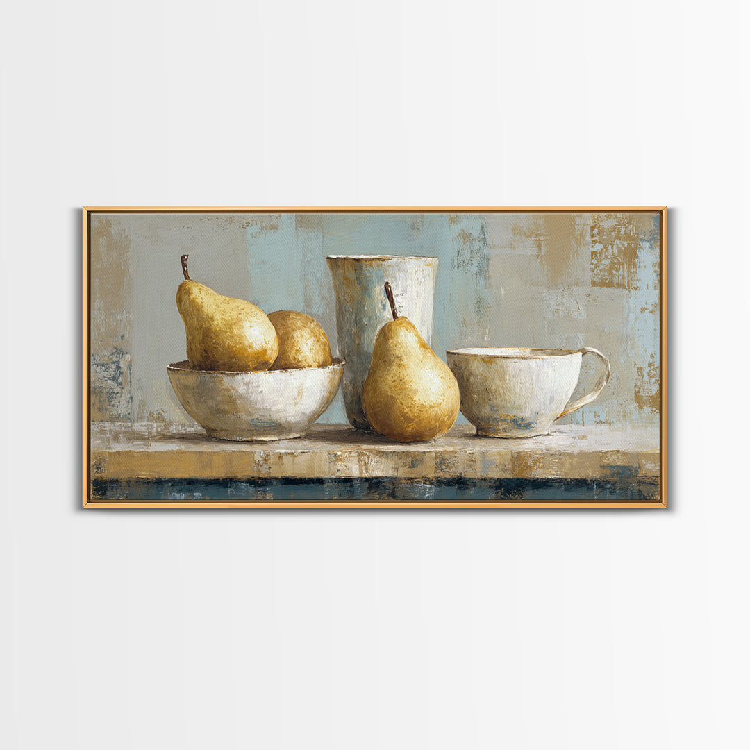 Classic Pear Still Life for Cozy Hospitality Canvas Print, Guest Bedroom Art, Home, Bedroom Decor, Guest, Bedroom Wall Art, GBA-2x1-64