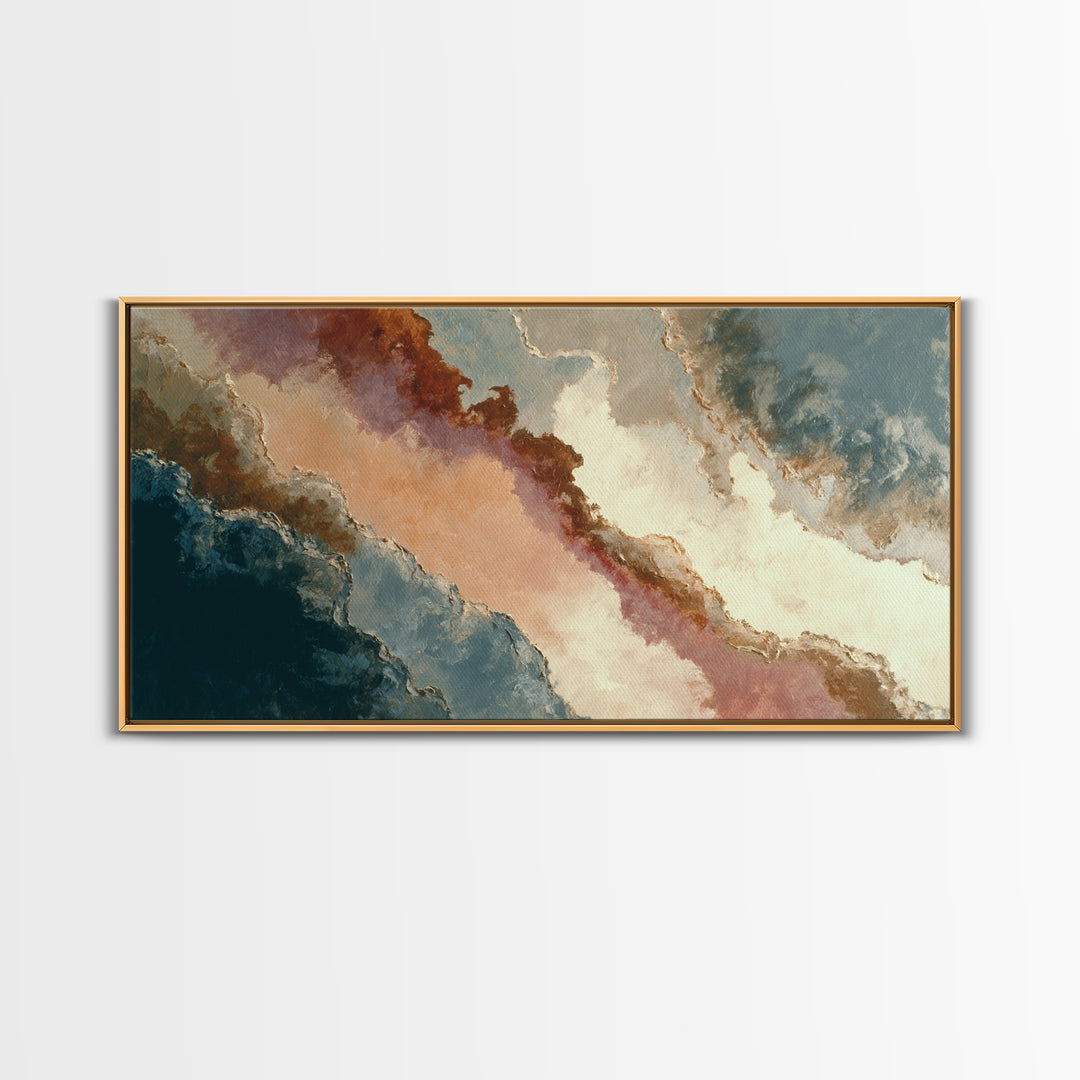 Gentle Rain over Distant Hills Framed Canvas Print, Guest Bedroom Art, Printable Art, Bedroom Decor, Oil Painting, Guest, GBA-2x1-92