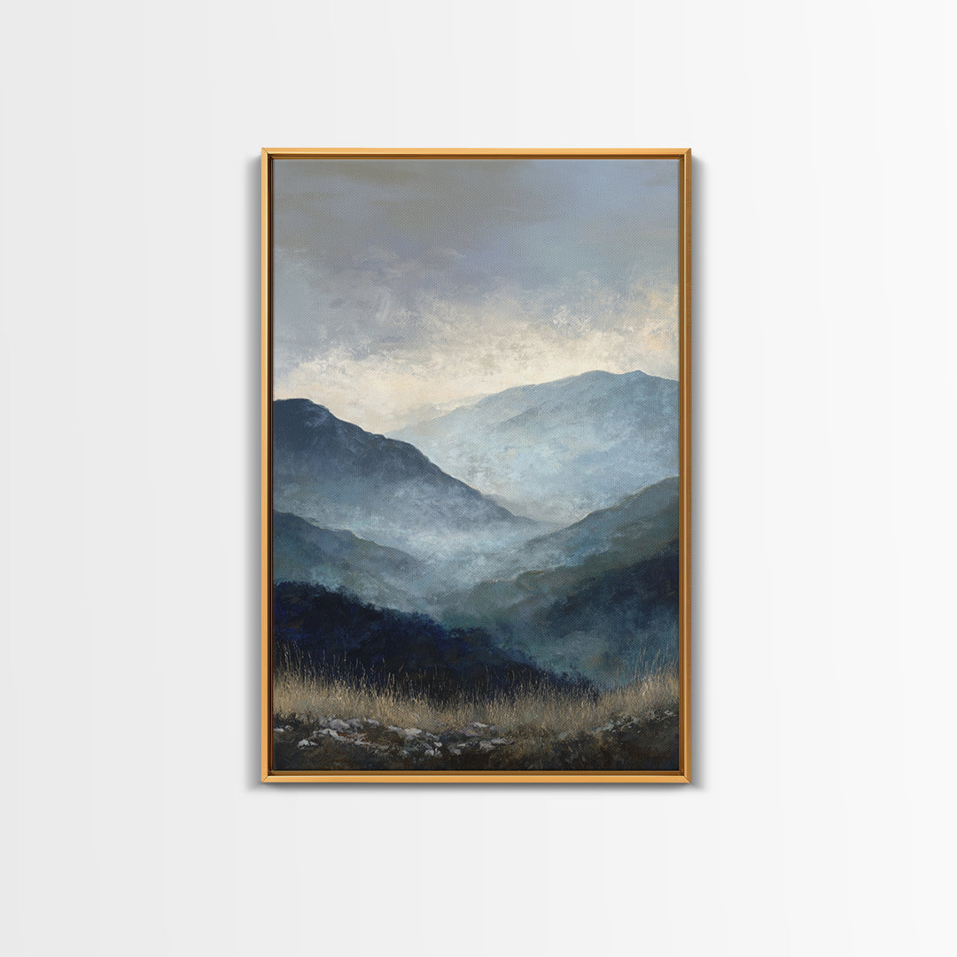 Soft Mountain Horizon Canvas Print, Guest Bedroom Art, Gallery Decor, Bedroom Decor, Oil Painting, Guest, Contemporary Art, GBA-2x3-15