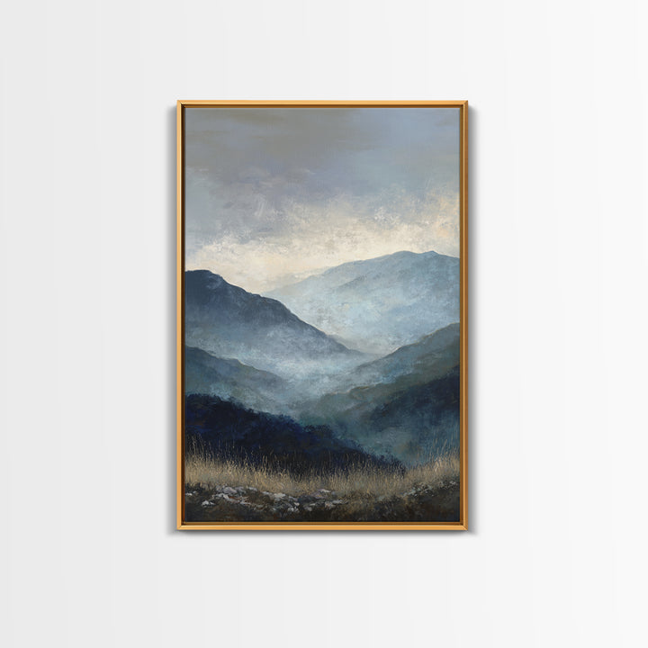 Soft Mountain Horizon Canvas Print, Guest Bedroom Art, Gallery Decor, Bedroom Decor, Oil Painting, Guest, Contemporary Art, GBA-2x3-15
