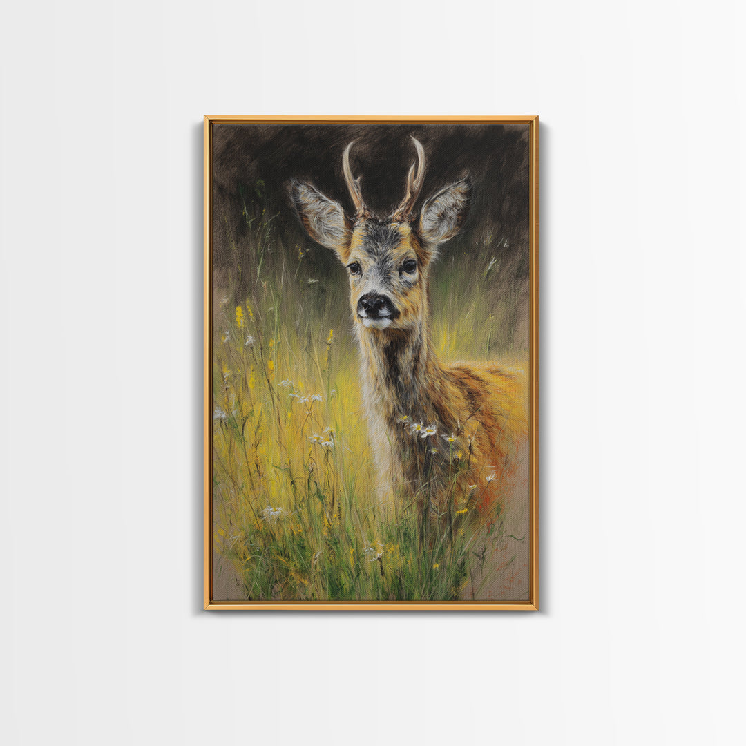 Sunlit Meadow with Delicate Flowers Canvas Print, Guest Bedroom Art, Art Print, Bedroom Decor, Fine Art, Guest, Home, GBA-2x3-23