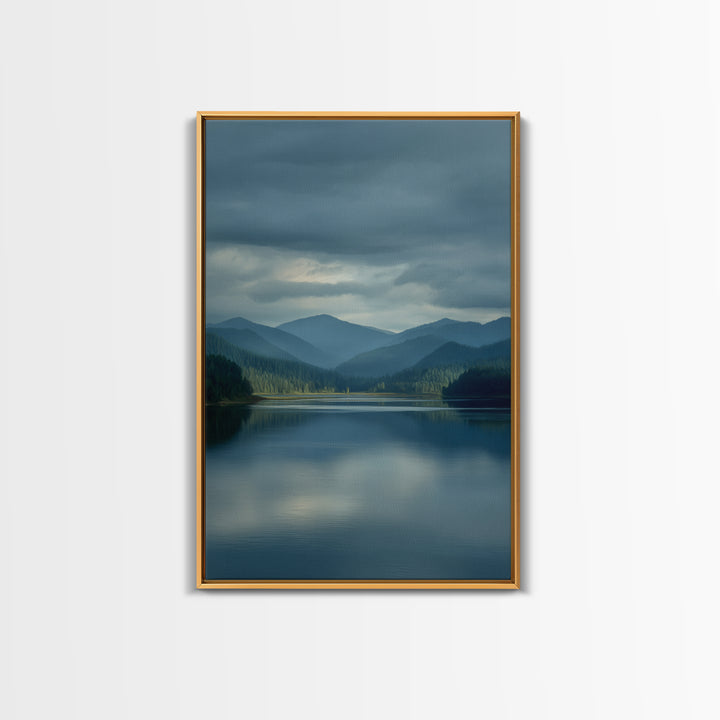 Quiet Lake Landscape at Early Morning Framed Canvas Print, Guest Bedroom Art, Contemporary Art, Bedroom Decor, Fine Art, Guest, GBA-2x3-34