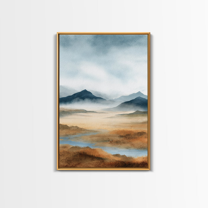 Soft Mountain Horizon Canvas Print, Guest Bedroom Art, Minimalist Decor, Bedroom Decor, Fine Art, Guest, Digital Print, GBA-2x3-39