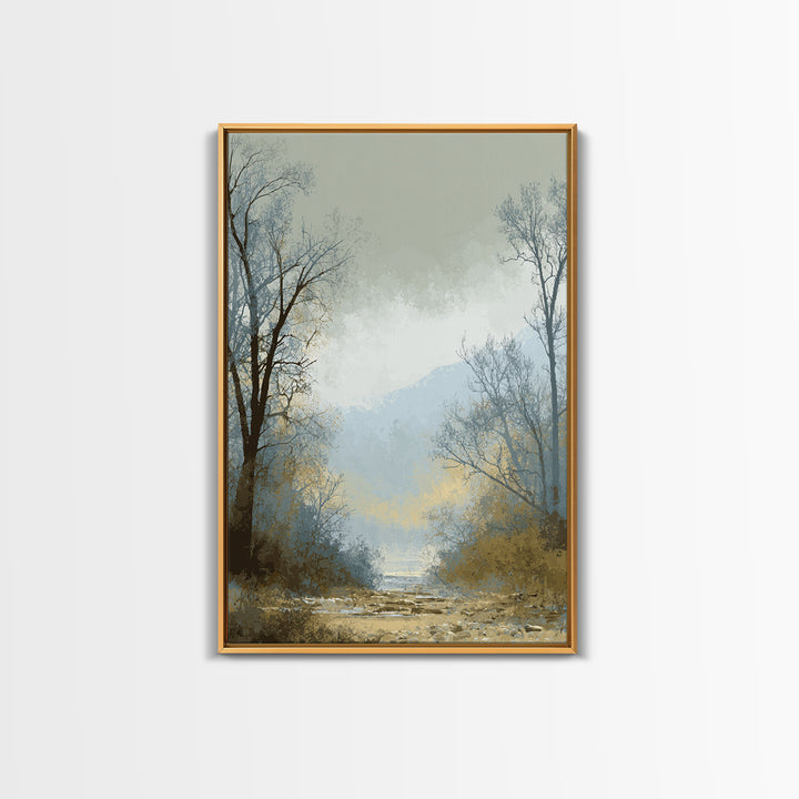 Monochrome Forest Silhouette Canvas Print, Guest Bedroom Art, Prints, Bedroom Decor, Oil Painting, Guest 445, Set of Wall Art, GBA-2x3-45