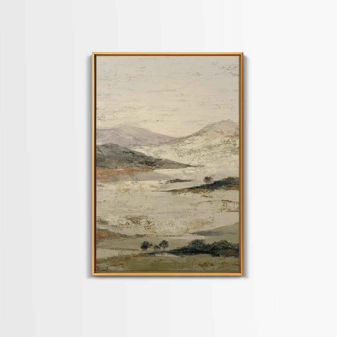 Gentle Rain over Distant Hills Framed Canvas Print, Guest Bedroom Art, Neutral Decor, Bedroom Decor, Abstract Art, Guest, GBA-2x3-56