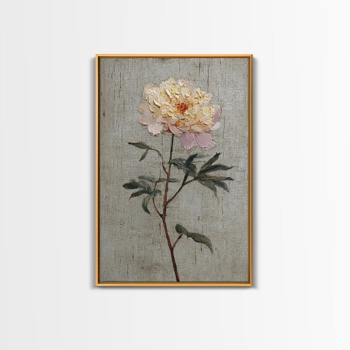 Neutral Peony Painting Canvas Print, Guest Bedroom Art, Framed Wall Art, Bedroom Decor, Fine Art, Guest, Farmhouse Wall Decor, GBA-2x3-65