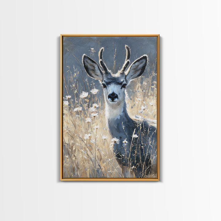 Sunlit Meadow with Delicate Flowers Canvas Print, Guest Bedroom Art, Print, Bedroom Decor, Oil Painting, Guest, GBA-2x3-71