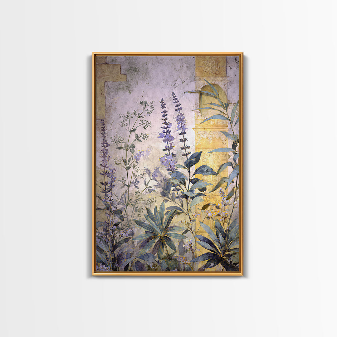 Lavender Field under Pale Sky Canvas Print, Guest Bedroom Art, New Home Gift, Bedroom Decor, Guest, Minimalist Wall Art, GBA-2x3-99
