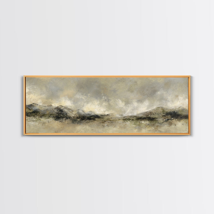 Gentle Rain over Distant Hills Canvas Print, Guest Bedroom Art, Bedroom Wall Art, Bedroom Decor, Fine Art, Guest, Neutral Decor, GBA-3x1-16