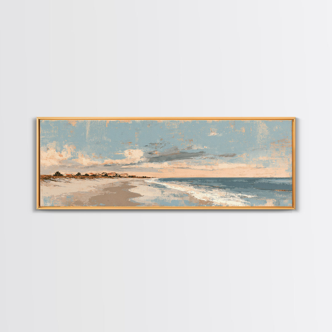 Coastal Dunes in Pale Blue and Sand Canvas Print, Guest Bedroom Art, Living Room Wall Art, Bedroom Decor, Fine Art, Guest, GBA-3x1-21