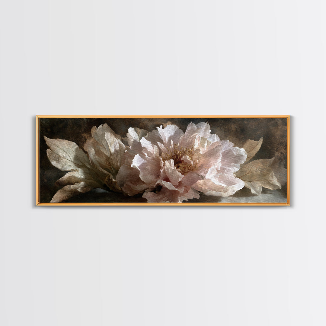 Neutral Peony Painting Canvas Print, Guest Bedroom Art, Bedroom Wall Art, Bedroom Decor, Fine Art, Guest, Neutral Decor, GBA-3x1-25