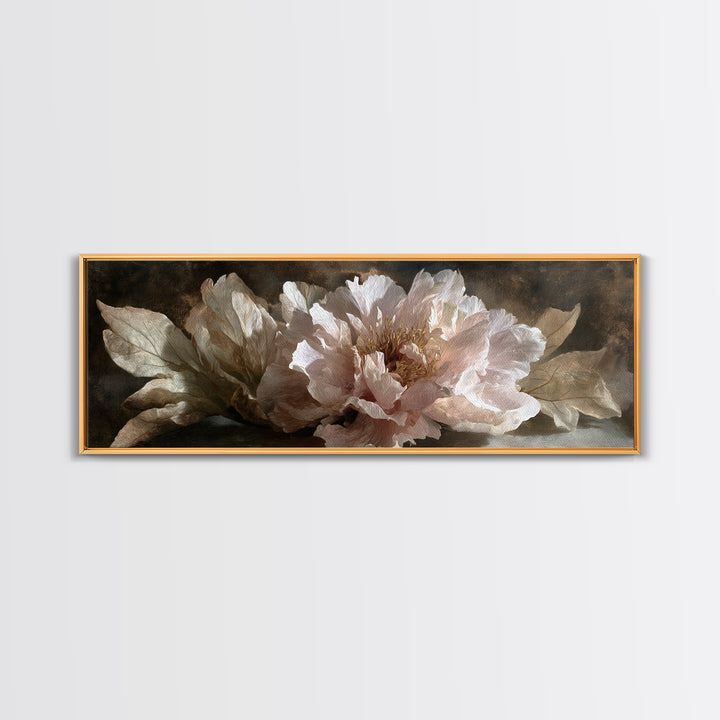 Neutral Peony Painting Canvas Print, Guest Bedroom Art, Bedroom Wall Art, Bedroom Decor, Fine Art, Guest, Neutral Decor, GBA-3x1-25