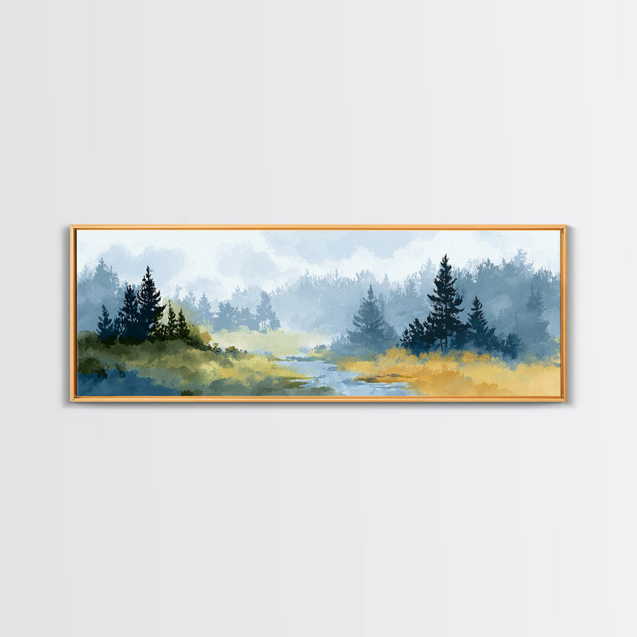 Monochrome Forest Silhouette Canvas Print, Guest Bedroom Art, Farmhouse Decor, Bedroom Decor, Fine Art, Guest, Trendy Wall Art, GBA-3x1-29