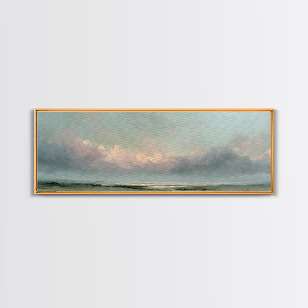 Romantic Cloudscape in Blush and Ivory Canvas Print, Guest Bedroom Art, Gallery Decor, Bedroom Decor, Fine Art, Guest, GBA-3x1-3