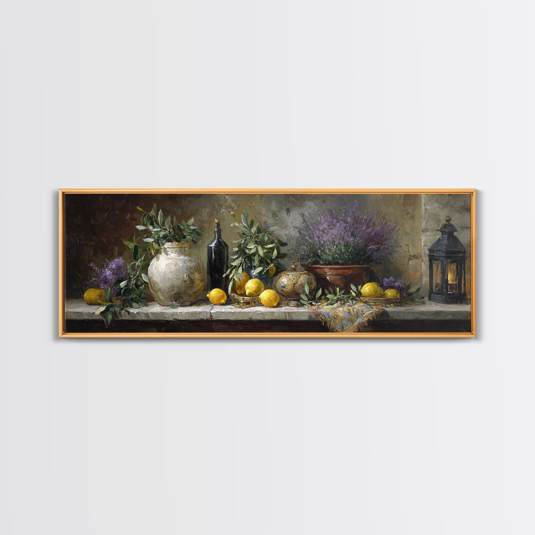 Olive Branch Still Life Canvas Print, Guest Bedroom Art, Living Room Decor, Bedroom Decor, Oil Painting, Guest, GBA-3x1-33