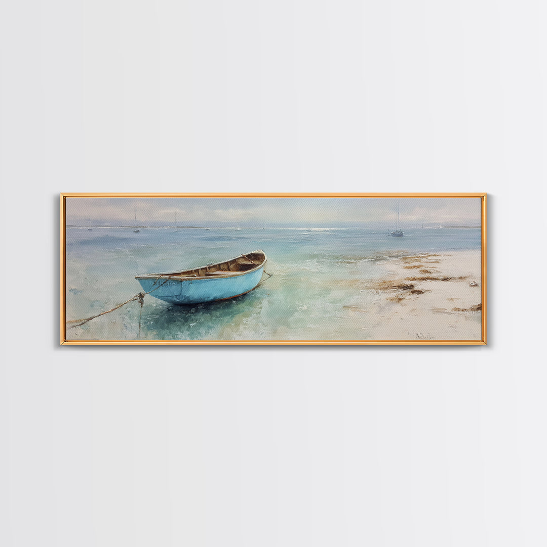 Soft Watercolor Sailboat on Quiet Water Canvas Print, Guest Bedroom Art, Home, Bedroom Decor, Abstract Art, Guest, GBA-3x1-34