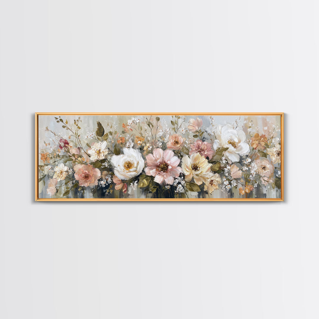 Welcoming Wildflower Bouquet Canvas Print, Guest Bedroom Art, Above Bed Decor, Bedroom Decor, Fine Art, Guest, Boho Decor, GBA-3x1-41