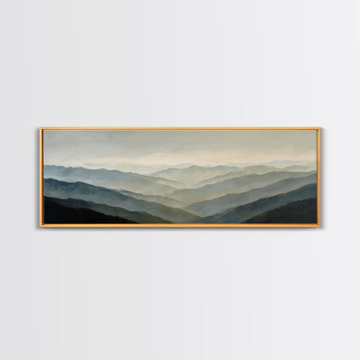 Soft Mountain Horizon Framed Canvas Print, Guest Bedroom Art, Wall Decor, Bedroom Decor, Fine Art, Guest, Living Room Decor, GBA-3x1-47