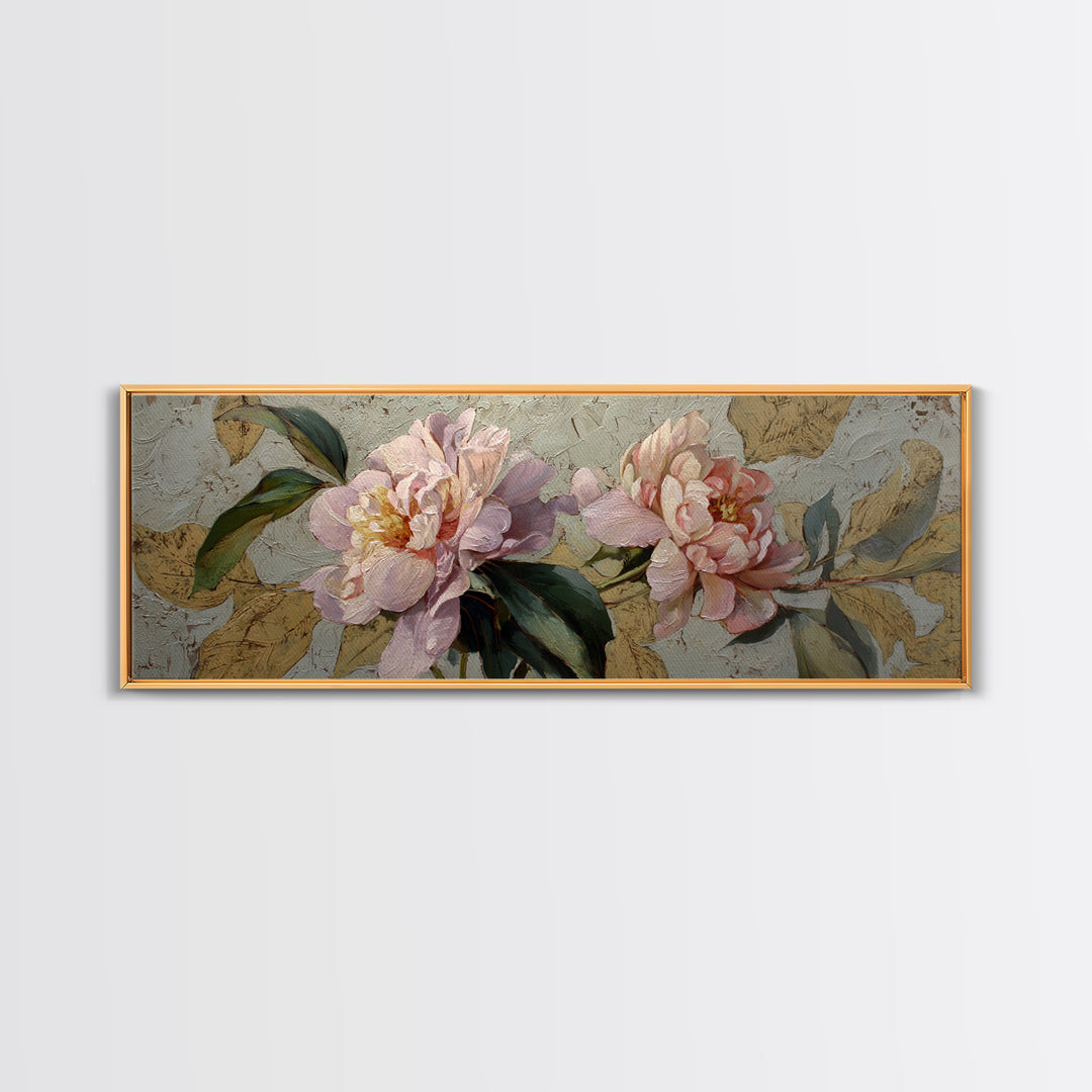 Neutral Peony Painting Canvas Print, Guest Bedroom Art, Bedroom Wall Art, Bedroom Decor, Fine Art, Guest, Neutral Decor, GBA-3x1-49