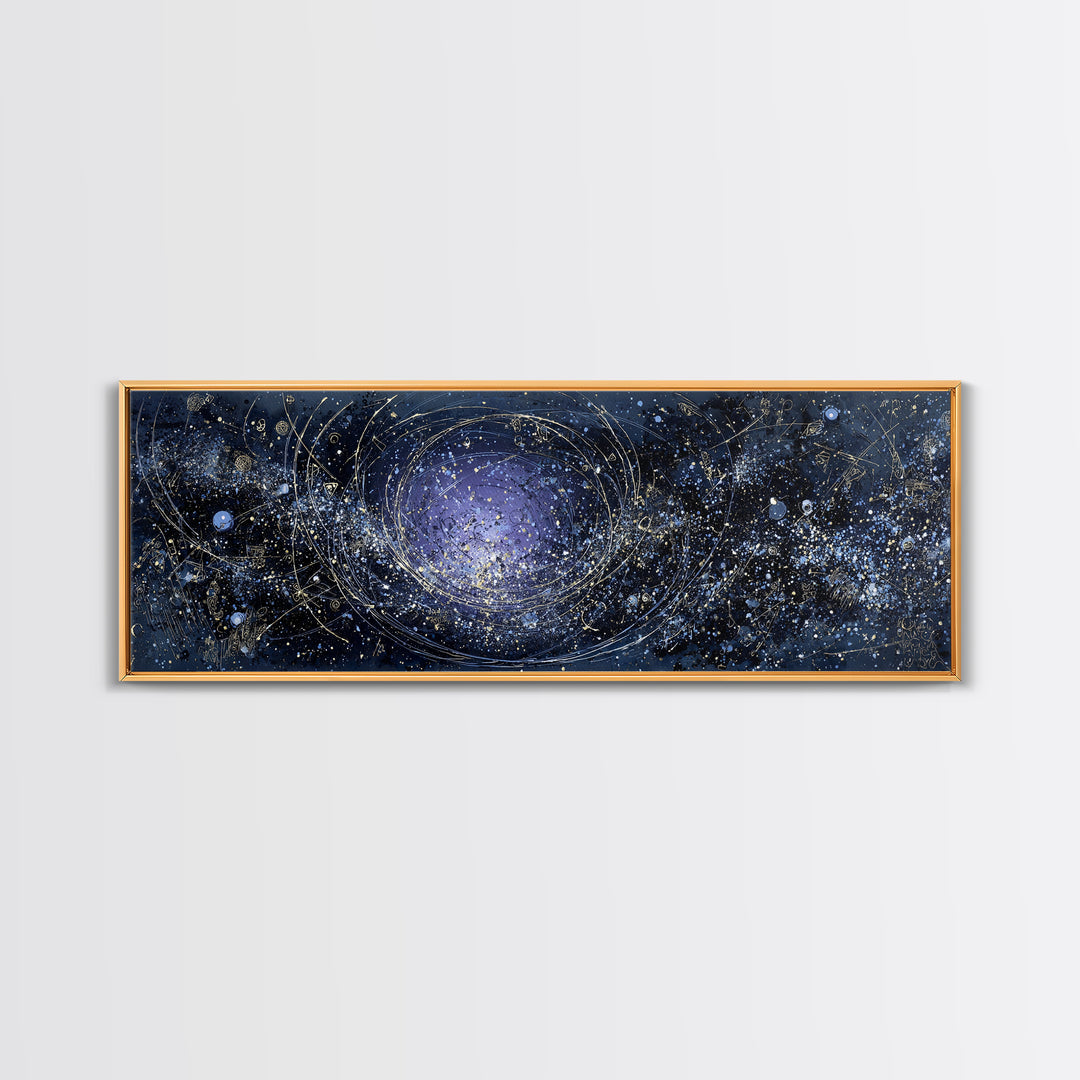 Minimal Moon and Stars Composition Framed Canvas Print, Guest Bedroom Art, Textured Painting, Bedroom Decor, Fine Art, Guest, GBA-3x1-56