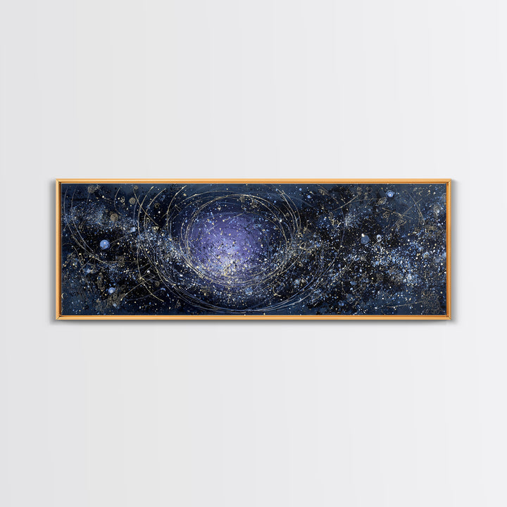 Minimal Moon and Stars Composition Framed Canvas Print, Guest Bedroom Art, Textured Painting, Bedroom Decor, Fine Art, Guest, GBA-3x1-56