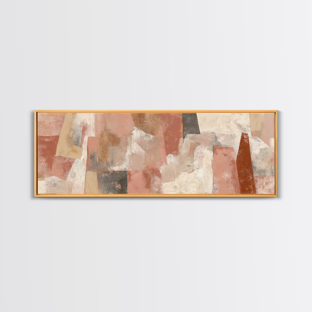 Warm Terracotta Shapes Canvas Print, Guest Bedroom Art, Gallery Decor, Bedroom Decor, Fine Art, Guest, Contemporary Art, GBA-3x1-62