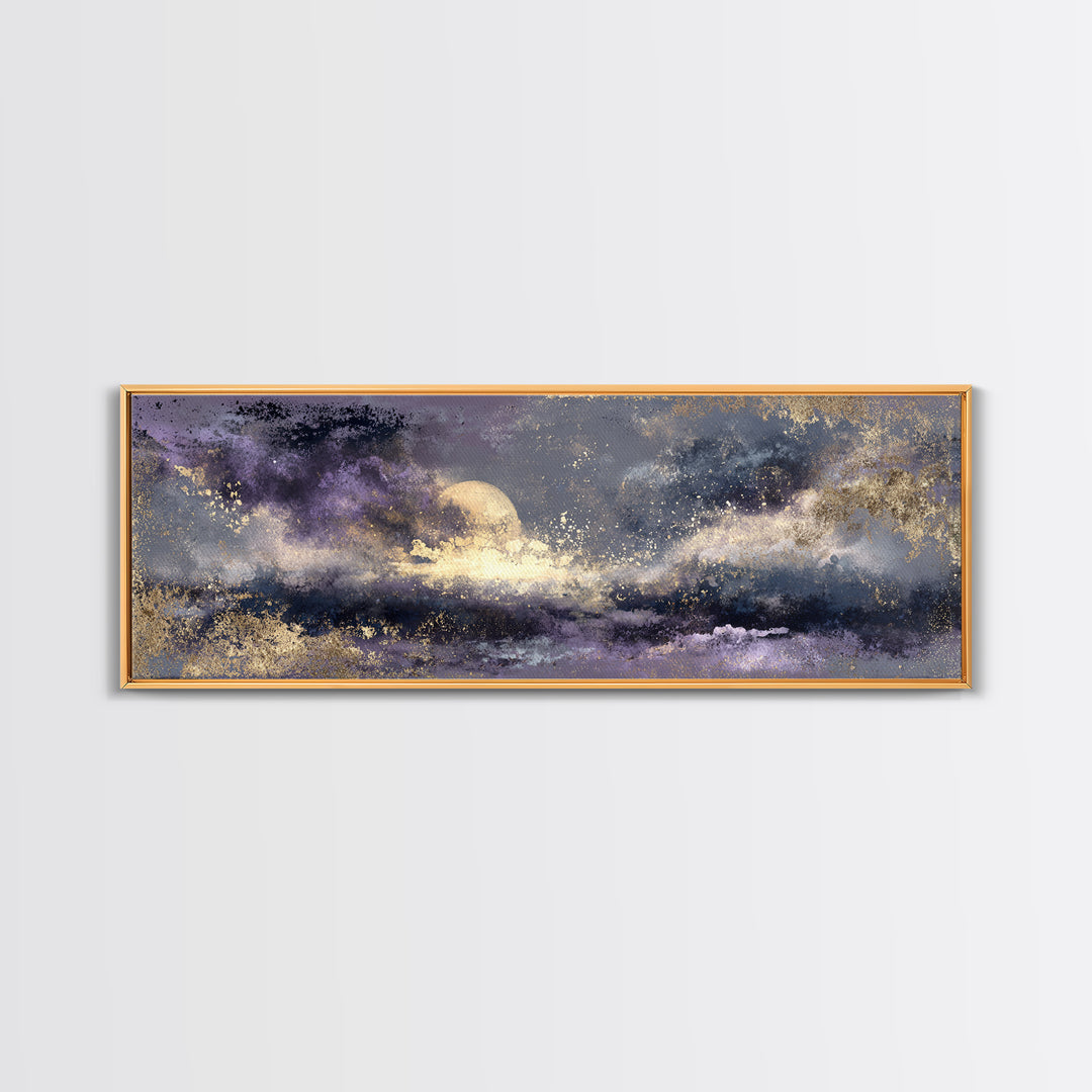 Minimal Moon and Stars Composition Canvas Print, Guest Bedroom Art, Poster, Bedroom Decor, Fine Art, Guest, Farmhouse Decor, GBA-3x1-80