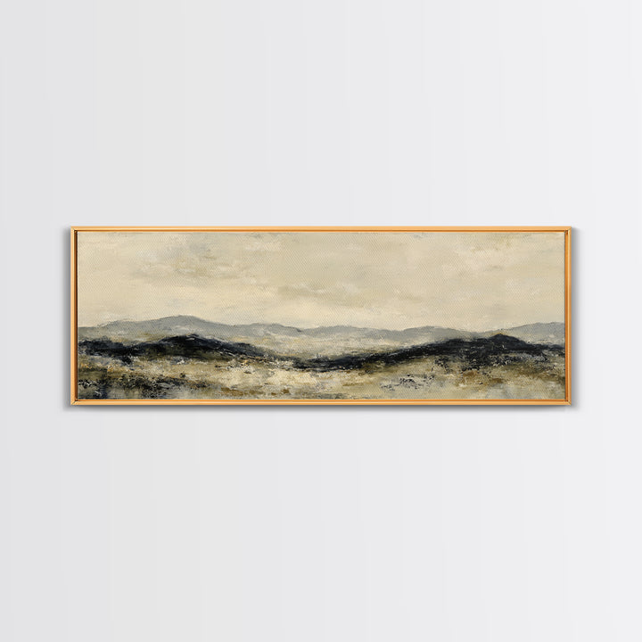 Gentle Rain over Distant Hills Canvas Print, Guest Bedroom Art, Minimalist Decor, Bedroom Decor, Oil Painting, Guest, GBA-3x1-88