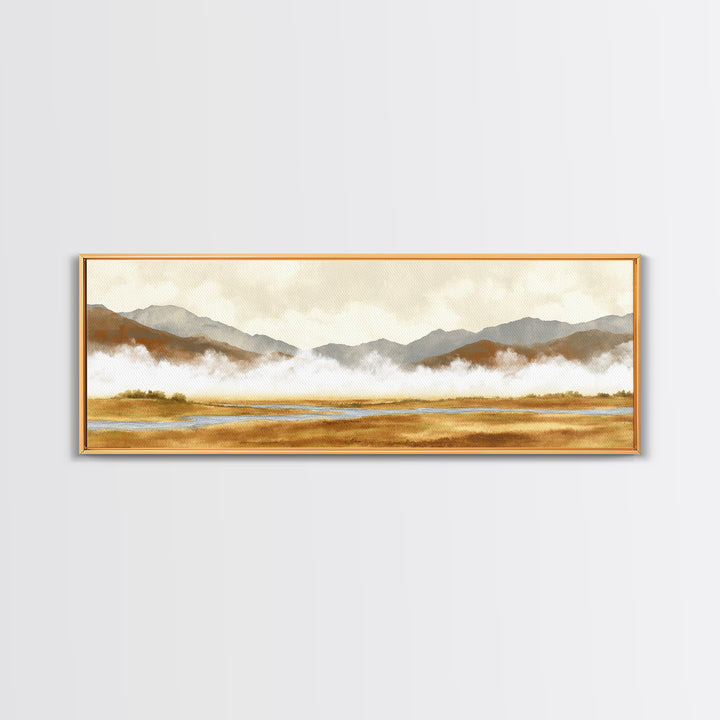 Soft Mountain Horizon Canvas Print, Guest Bedroom Art, Textured Painting, Bedroom Decor, Fine Art, Guest, Wall Art Prints, GBA-3x1-95