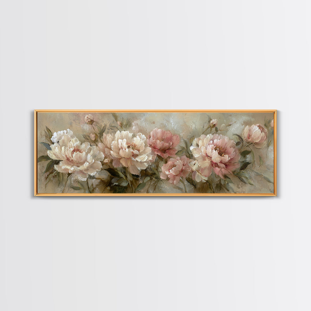 Neutral Peony Painting Canvas Print, Guest Bedroom Art, Gallery Decor, Bedroom Decor, Abstract Art, Guest, Contemporary Art, GBA-3x1-97