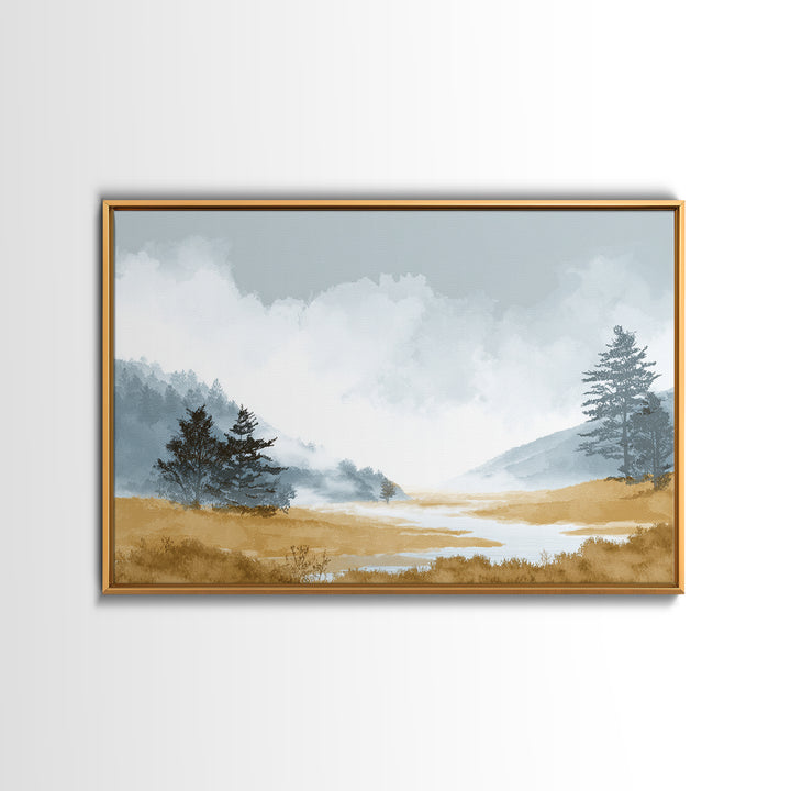Monochrome Forest Silhouette Canvas Print, Guest Bedroom Art, Pink Wall Art, Bedroom Decor, Fine Art, Guest, New Home, GBA-3x2-17
