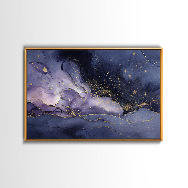 Minimal Moon and Stars Composition Framed Canvas Print, Guest Bedroom Art, Farmhouse Decor, Bedroom Decor, Fine Art, Guest, GBA-3x2-20