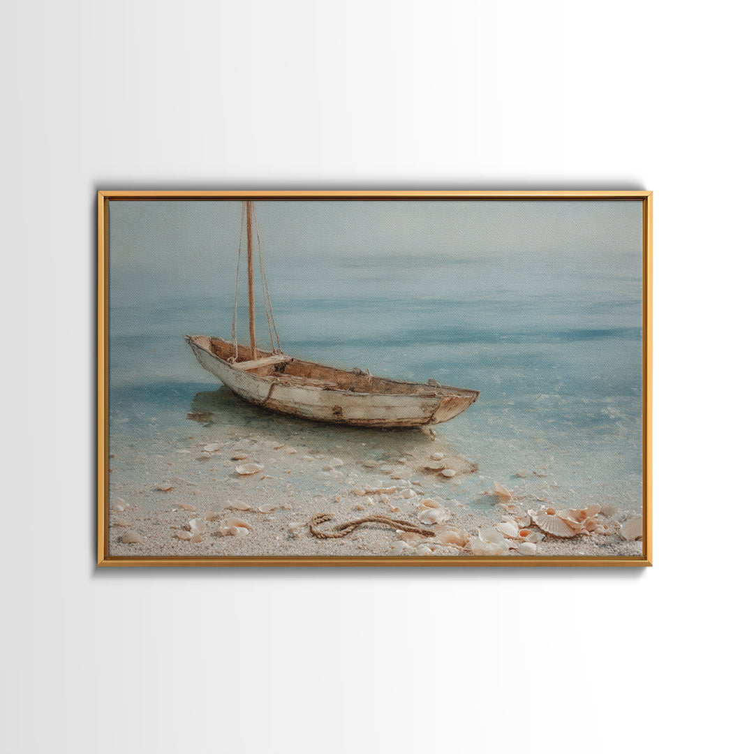 Soft Watercolor Sailboat on Quiet Water Canvas Print, Guest Bedroom Art, Wall Art Prints, Bedroom Decor, Oil Painting, Guest, GBA-3x2-22
