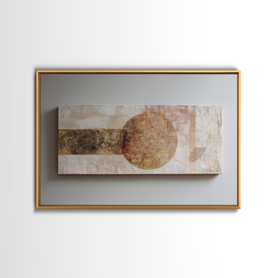 Warm Terracotta Shapes Canvas Print, Guest Bedroom Art, Framed Wall Art, Bedroom Decor, Abstract Art, Guest, GBA-3x2-26