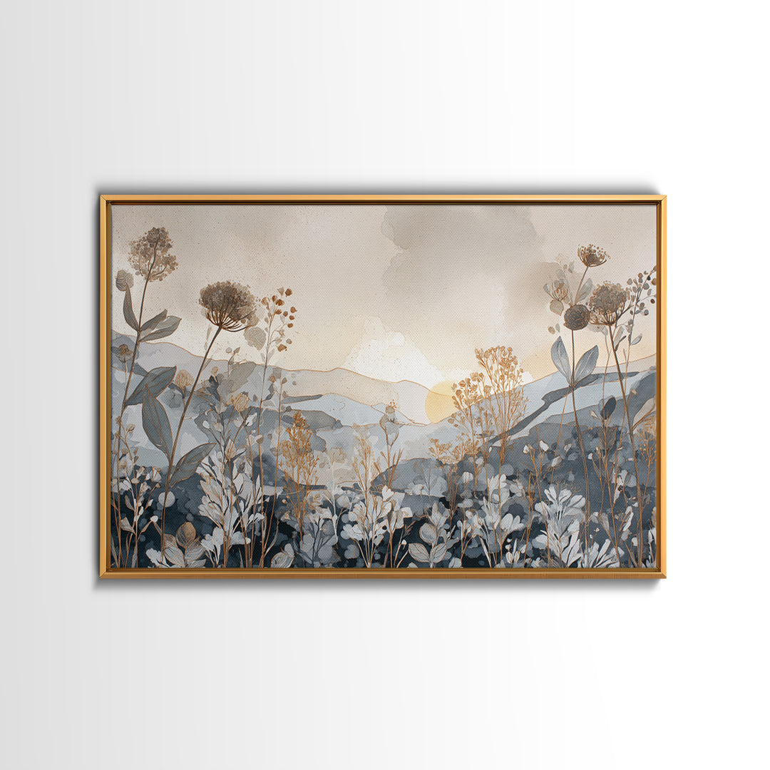 Gentle Botanical Line Drawing Trio Canvas Print, Guest Bedroom Art, Set of 3 Wall Art, Bedroom Decor, Watercolor Art, Guest, GBA-3x2-34