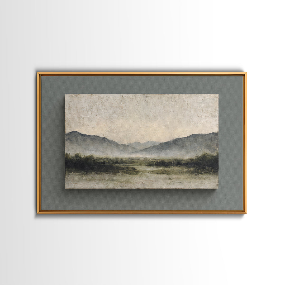 Gentle Rain over Distant Hills Canvas Print, Guest Bedroom Art, Prints, Bedroom Decor, Oil Painting, Guest 504, GBA-3x2-4